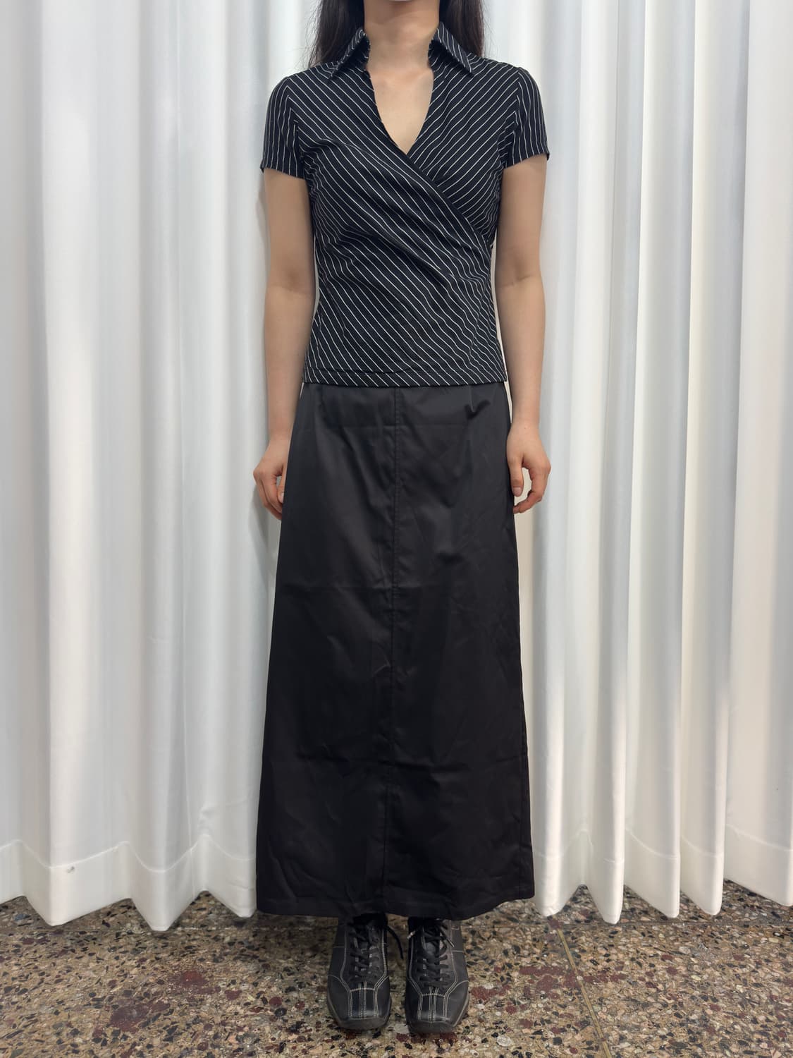 glossy long skirt 상품이미지1