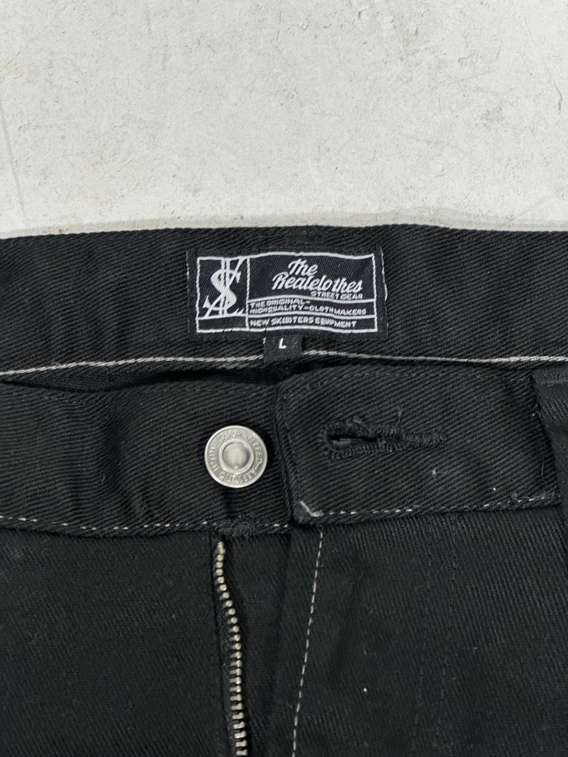 빈티지 스케이트 힙합 흑청 와이드 새깅 데님 팬츠 청바지 L 상품이미지7