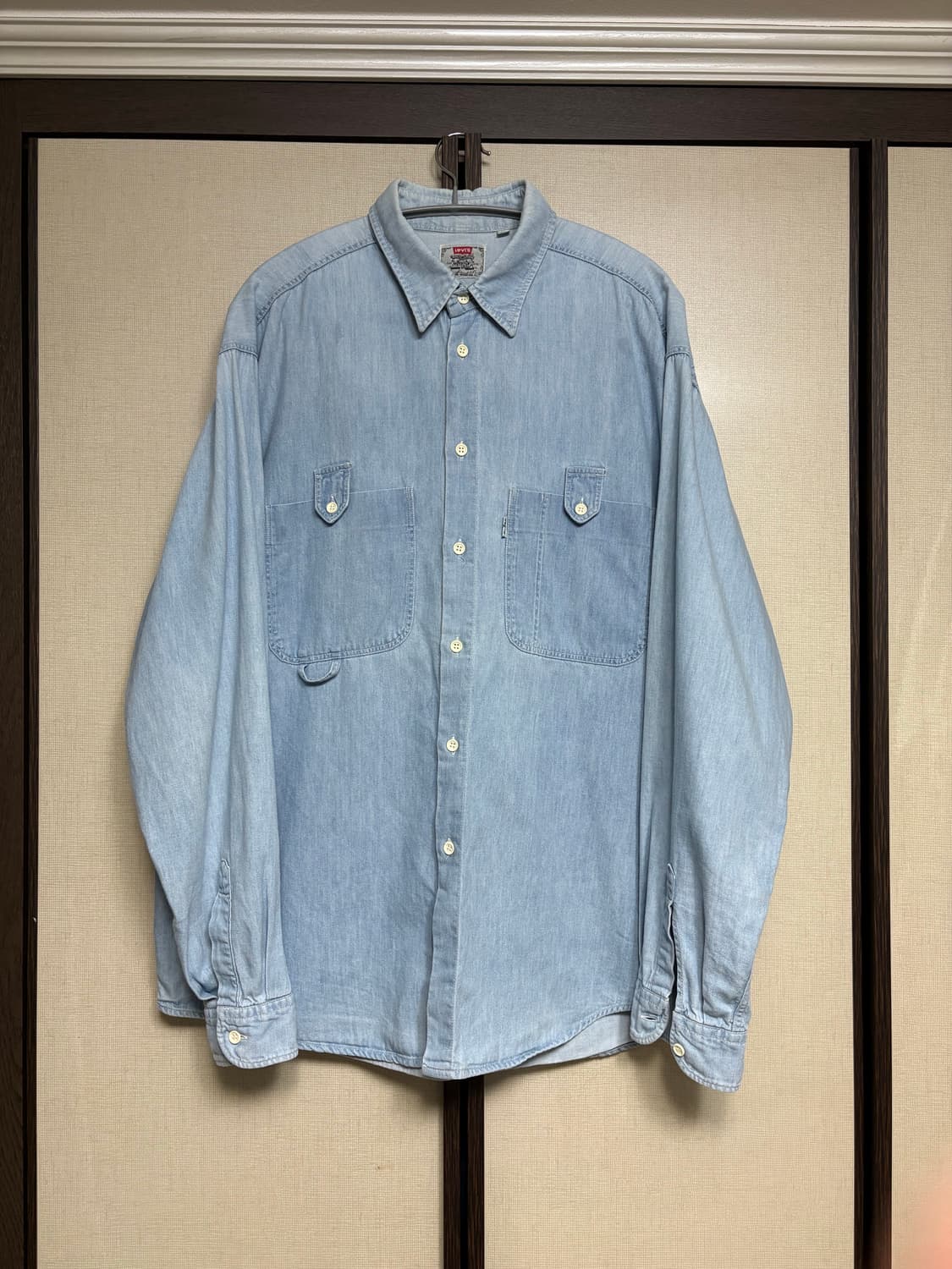 빈티지 리바이스 화이트탭 투포켓 데님 셔츠 XL 상품이미지1