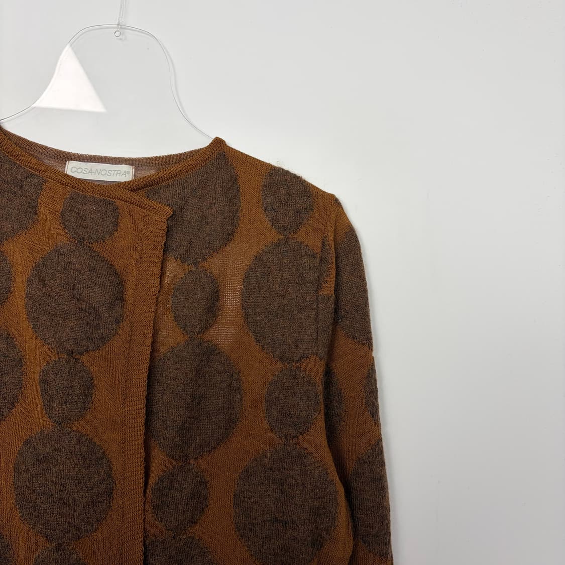  Cosa nostra 코사 노스트라 도트 패턴 오픈 니트 가디건 상품이미지3