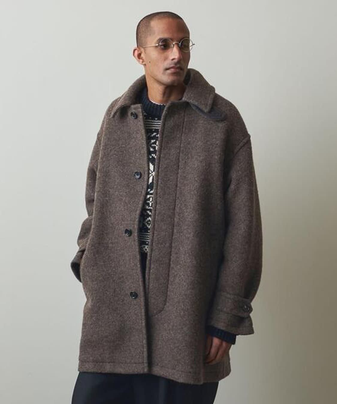 스티븐 알란 니트 플렉 하프 발마칸 코트 상품이미지1