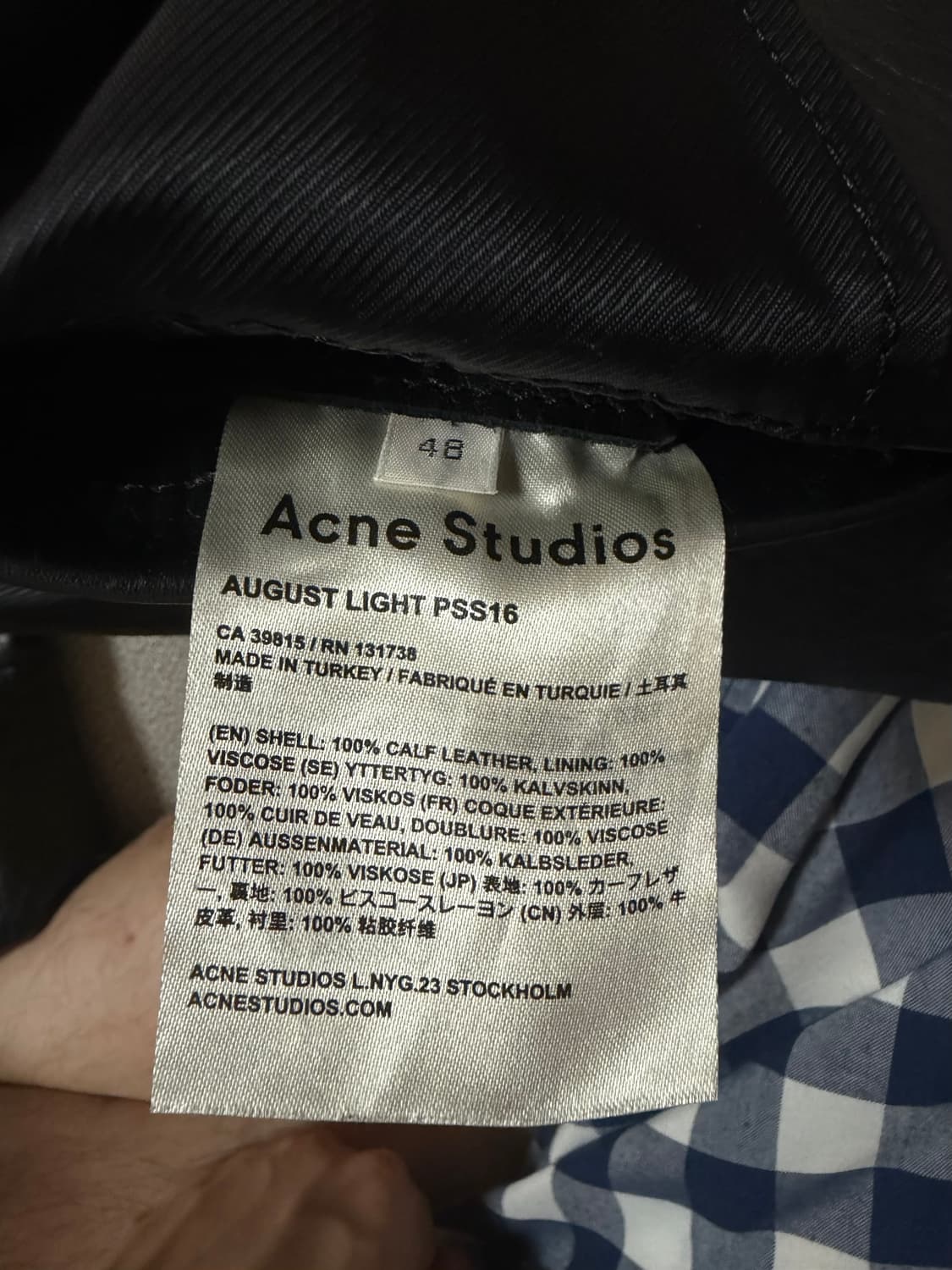 아크네 스튜디오 August 가죽 자켓 상품이미지7