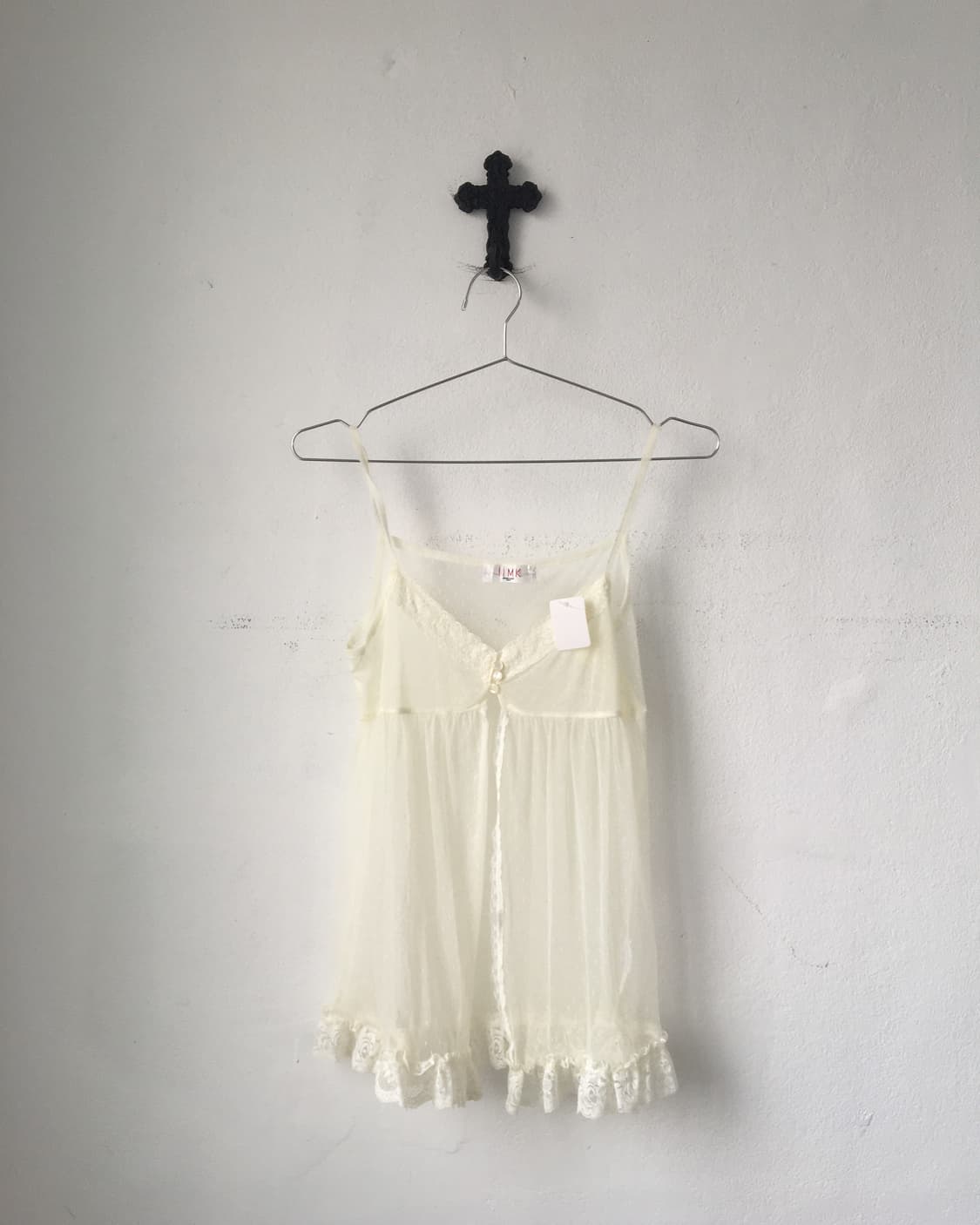 Dot pattern see through sleeveless 상품이미지1