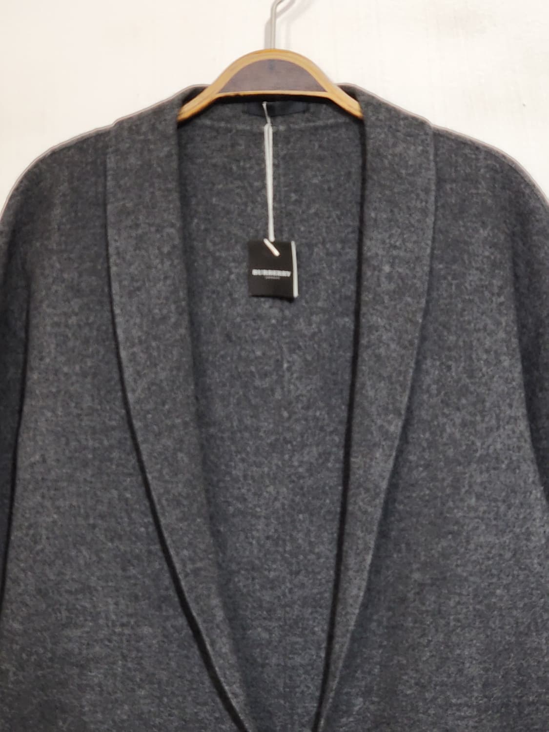 (L) 버버리 울코트 차콜 오픈식 모직코트 일본판  상품이미지2