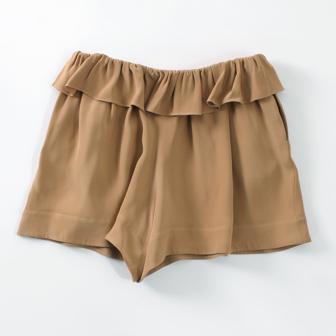 끌로에 Chole 실크 러플 베이지 반바지 숏팬츠 상품이미지5