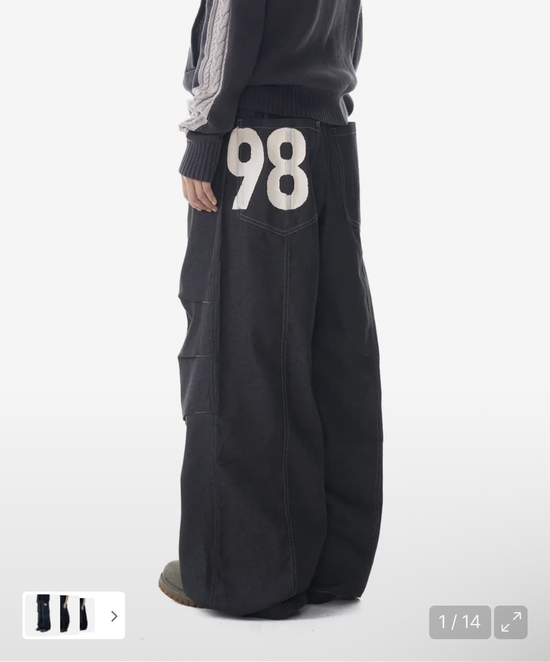 아캄 98 핀턱 데님 상품이미지1