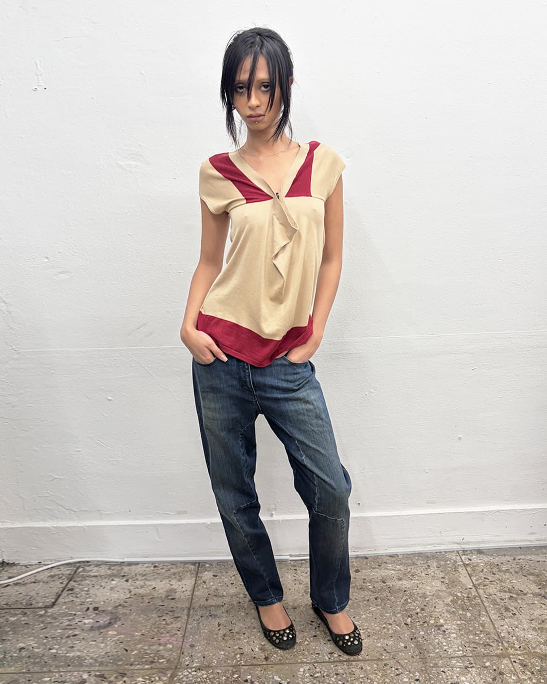 빈티지 드레이프 패널 탑 상품이미지5