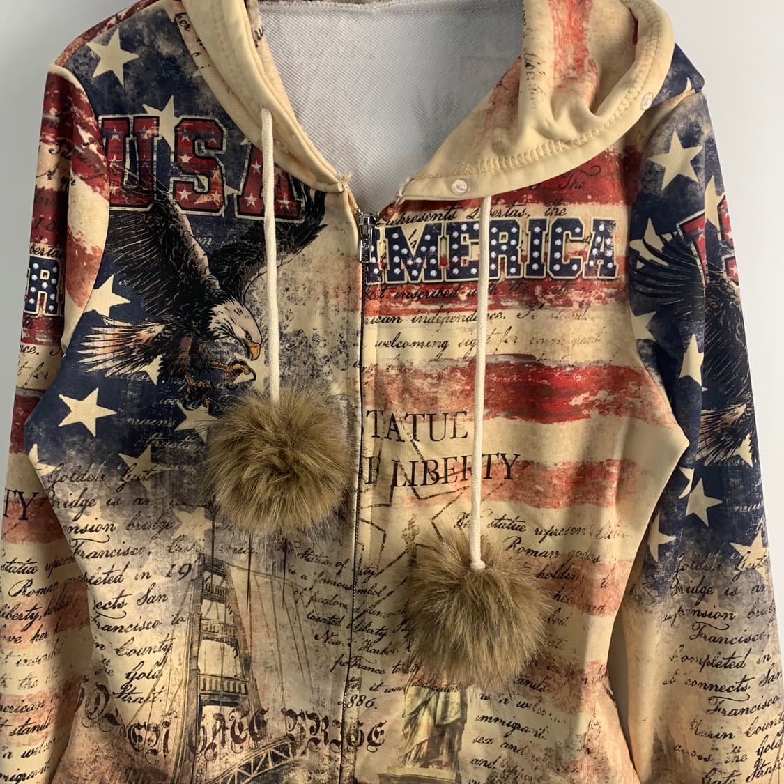 Vintage 빈티지 y2k 와투케 패턴 후드집업 상품이미지4