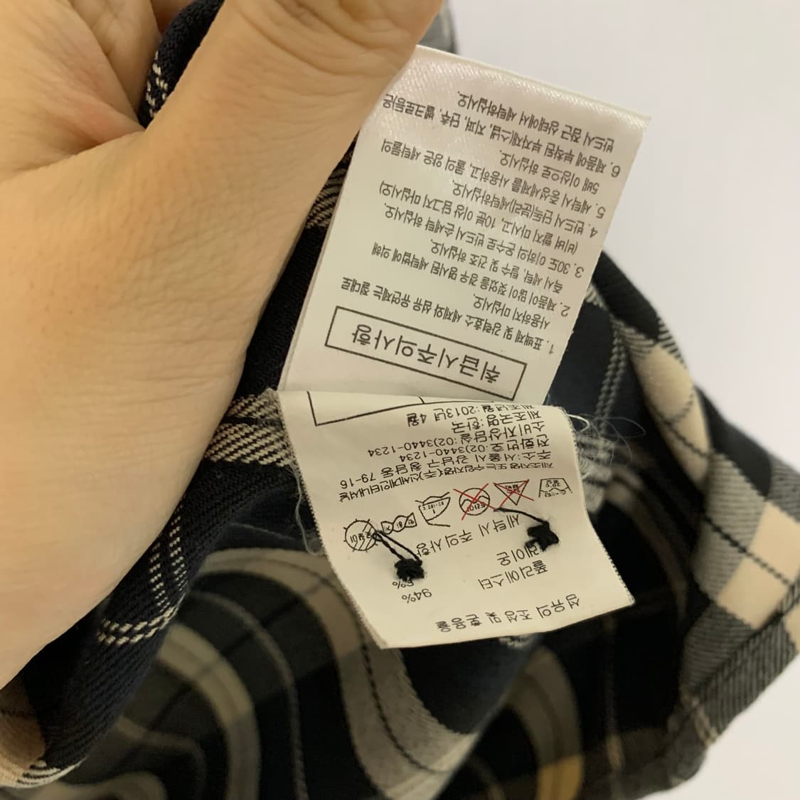 살로몬 네이비/아이보리 체크 긴팔 셔츠 95 정품 빈티지 상품이미지6