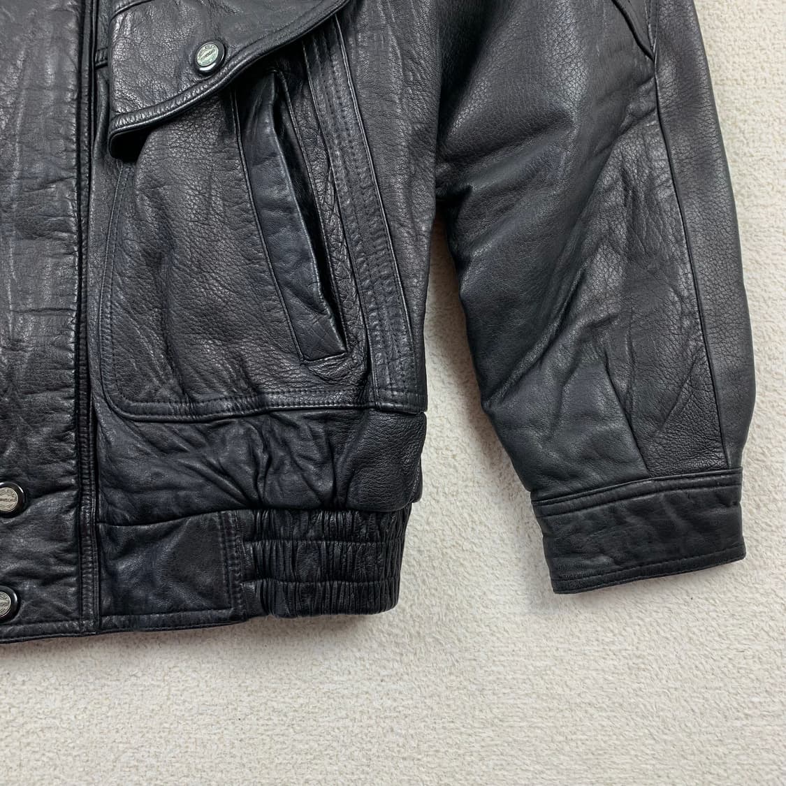 90s 티피코시 양가죽 봄버자켓 블랙  상품이미지4
