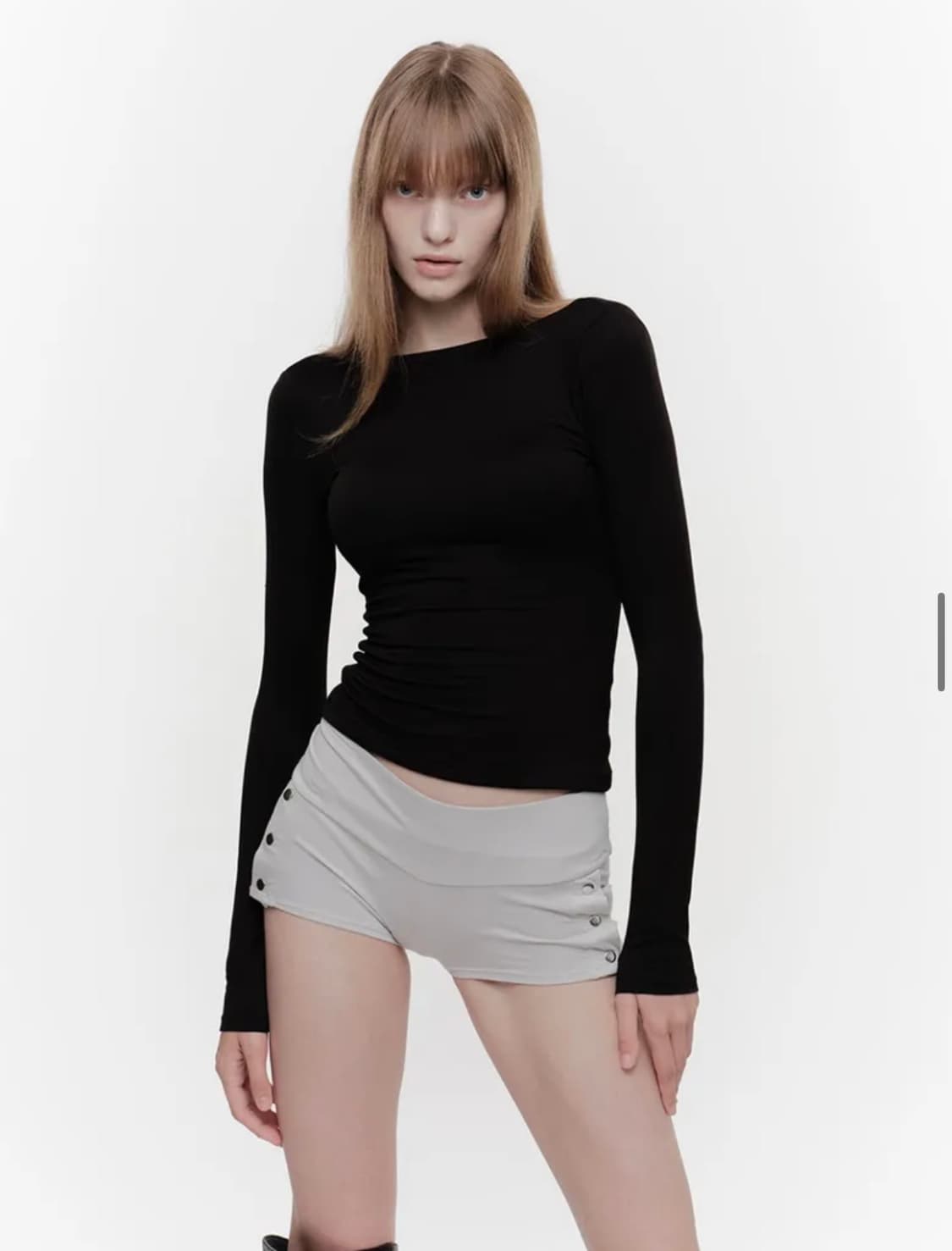 2000아카이브스 딥 스쿱 백 컨투어 탑 (블랙) 상품이미지2