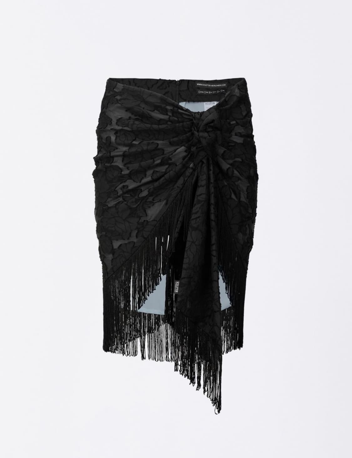 스컬프터 치마 Fringe Tie Skirt Black/Ice Blue 상품이미지2