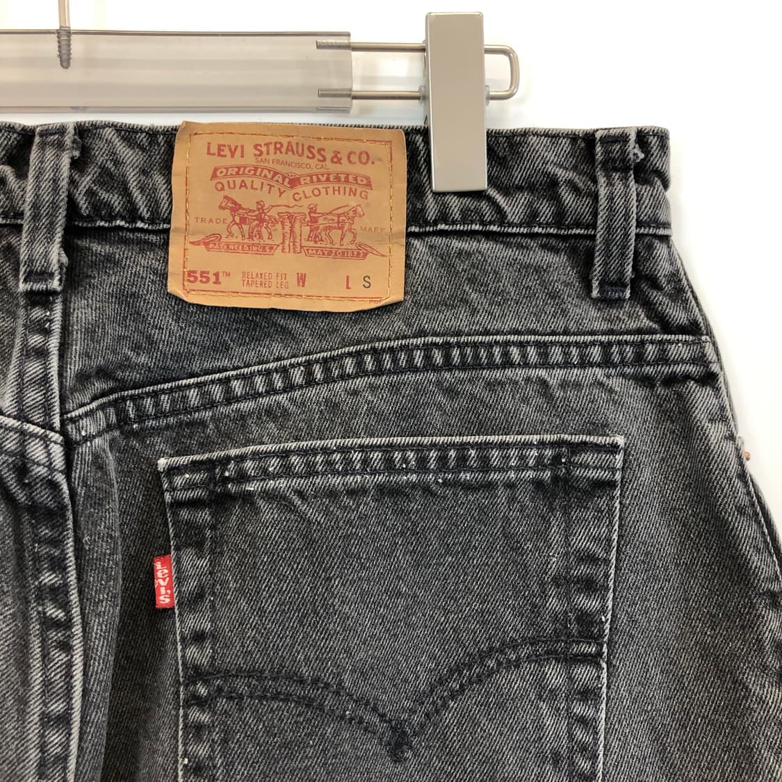 90s USA made 리바이스 551 릴렉시드 테이퍼드 데님 34 인치 상품이미지4