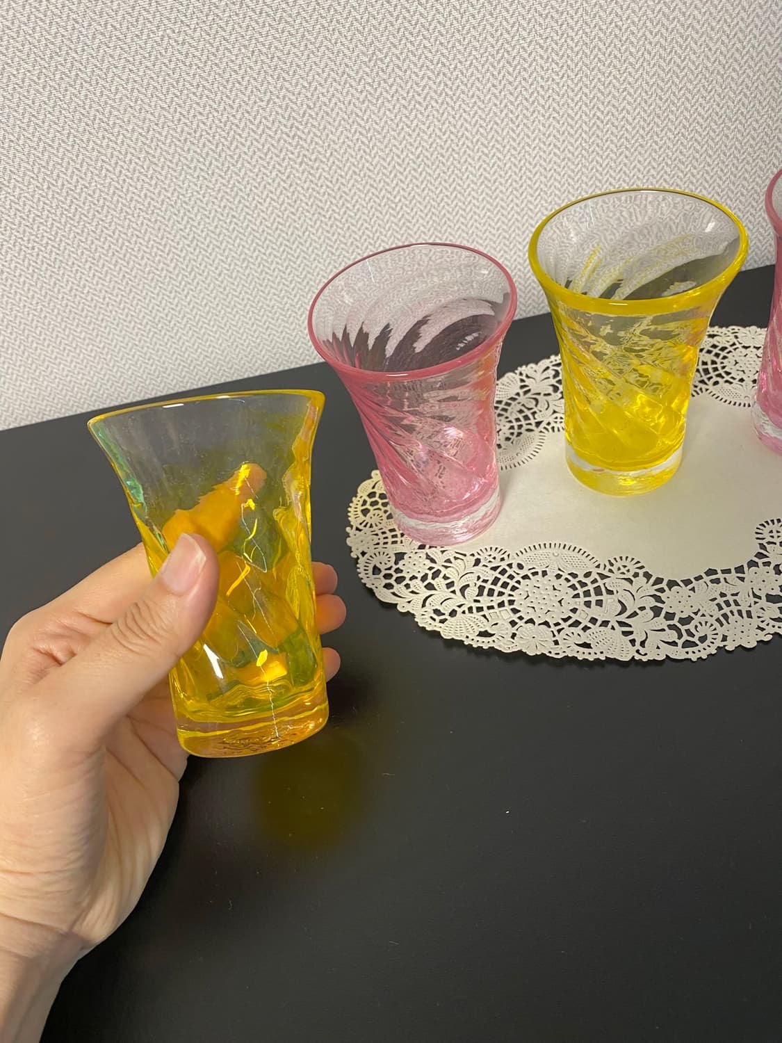 일본 수입 빈티지 컬러 유리컵 6P 세트 (전용 박스 포함) 상품이미지4