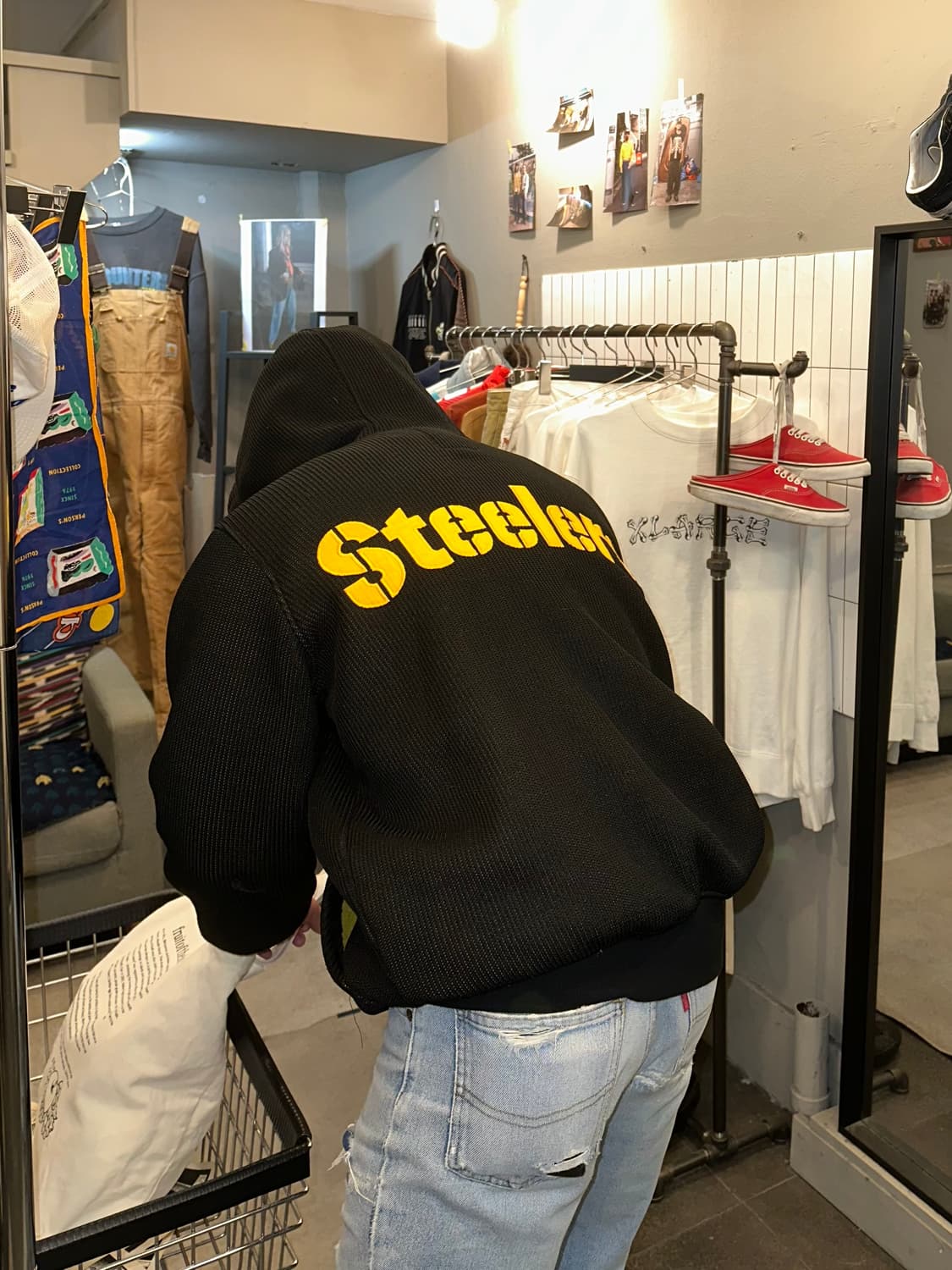 00’s NFL Steelers sherpa hood zip-up 상품이미지2
