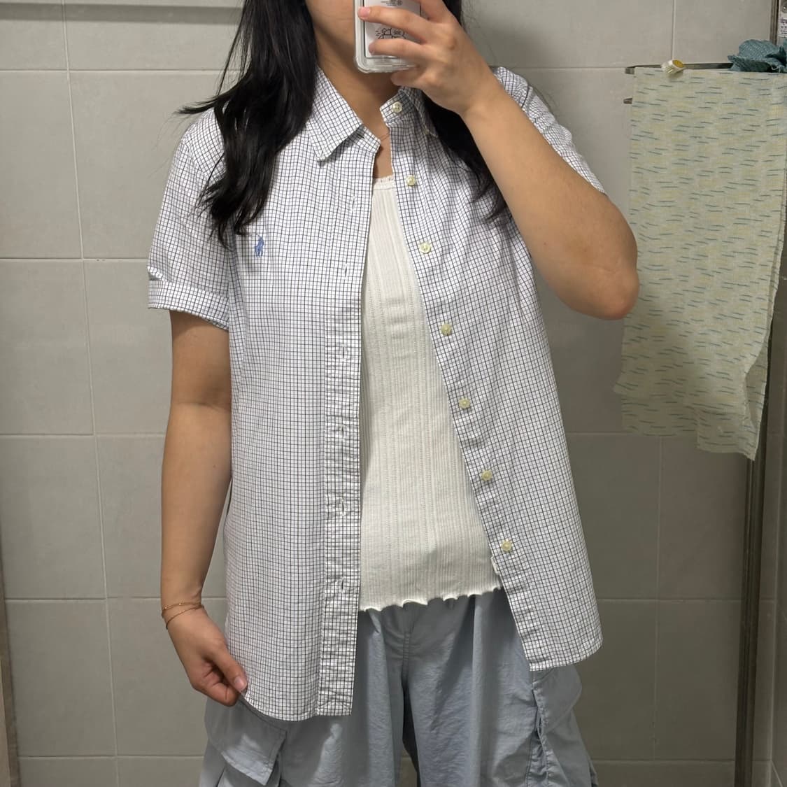 폴로 랄프로렌 하늘 포니🩵 체크 반팔셔츠 상품이미지6