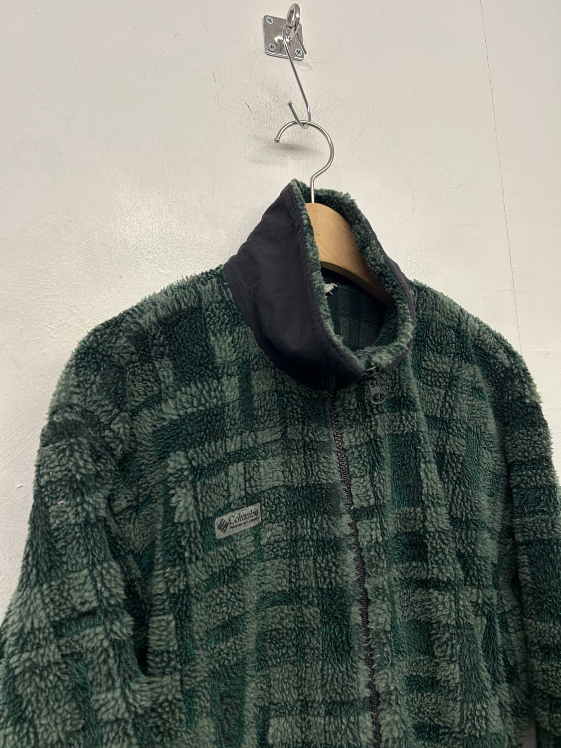 90s USA 컬럼비아 체크 플리스 자켓 상품이미지2