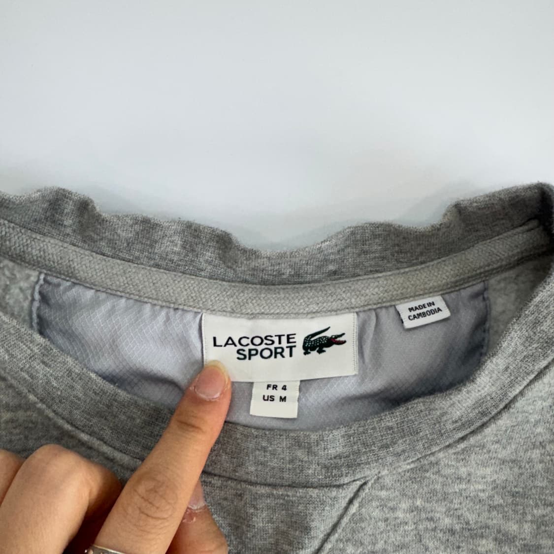Lacoste 라코스테 스몰로고 그레이 맨투맨 상품이미지5