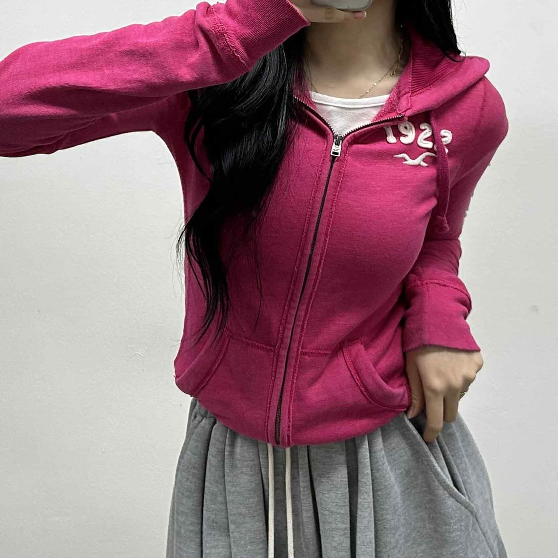 홀리스터 y2k 여리핏 러블리힙 걸즈 후드집업 희귀져지(XS) 상품이미지1