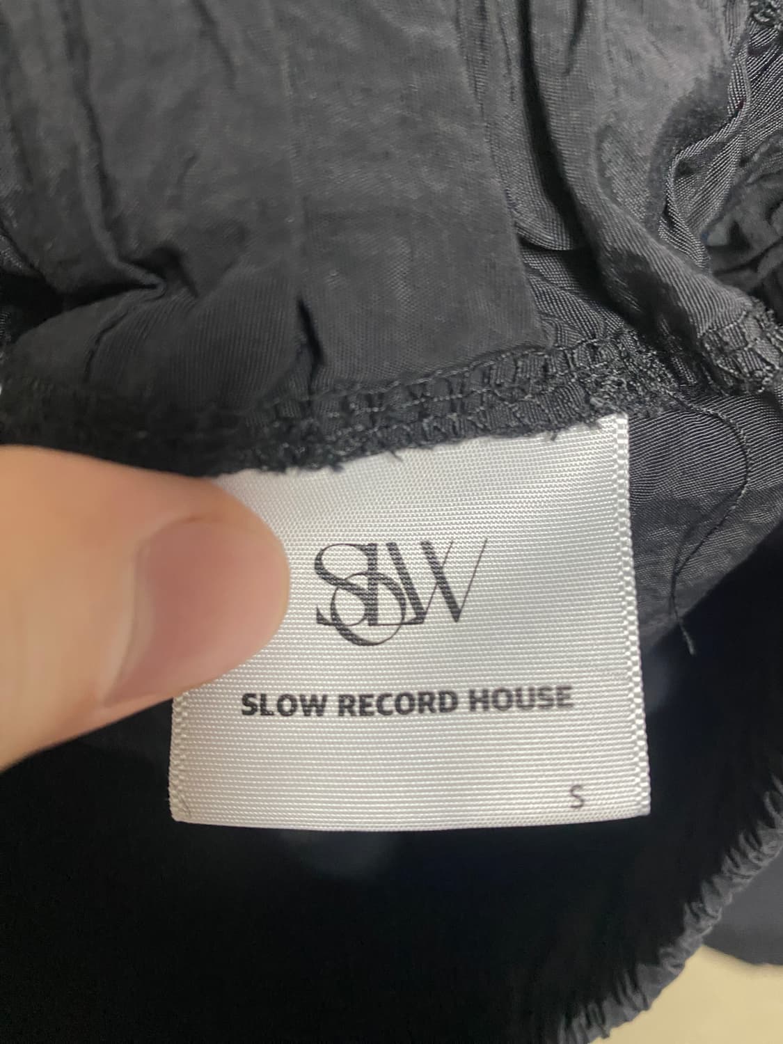 슬로우 레코드 하우스 나일론 팬츠 블랙 S 상품이미지2