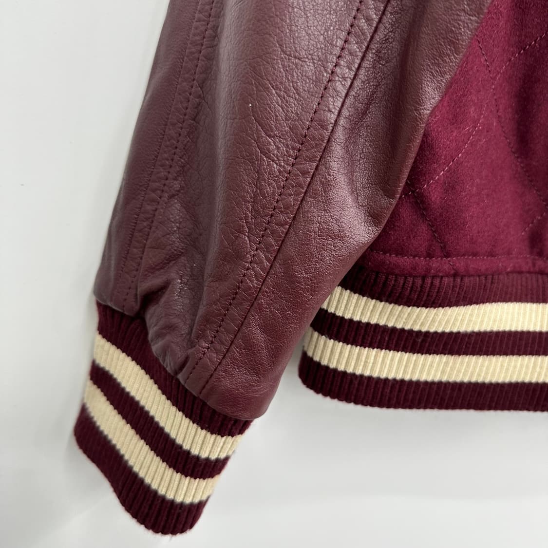 100 후아유 남자 리얼레더 울 바시티 자켓 상품이미지9