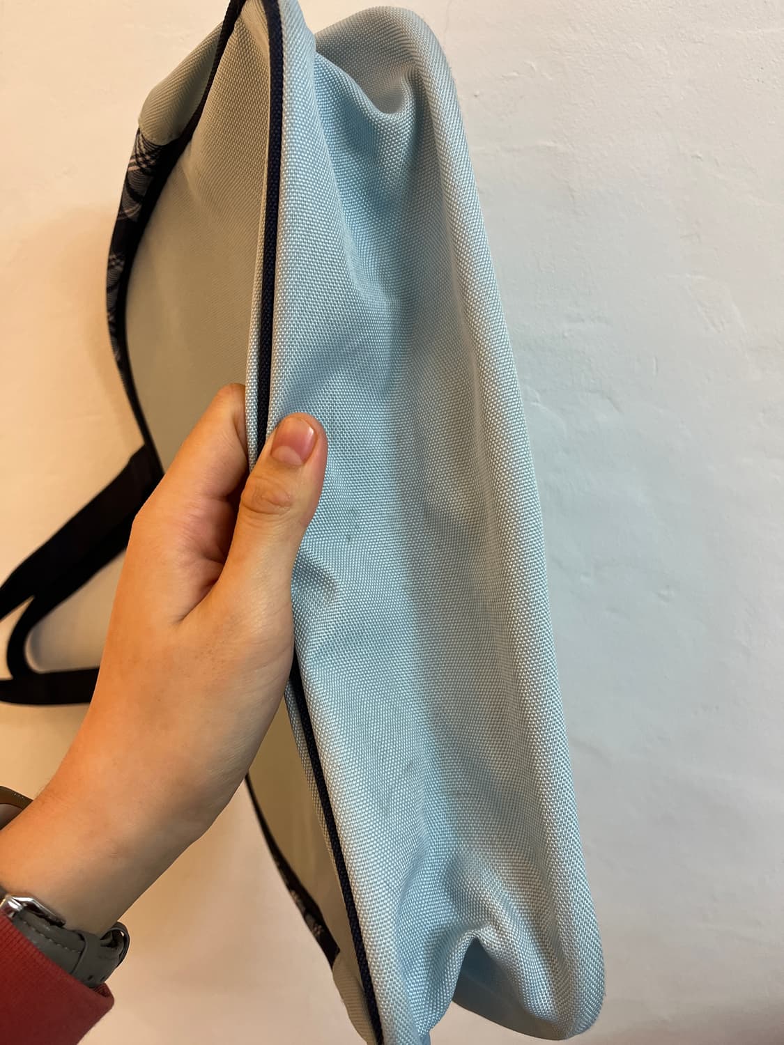 폼포넷 블루 체크리본 핸드백 🌀 상품이미지8