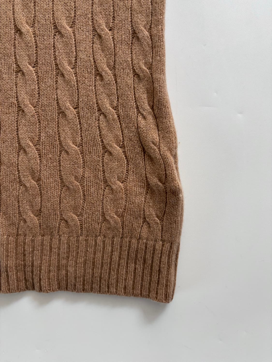 Polo 폴로 신형 QR 딥베이지 컬러 케이블 반팔 니트 상품이미지8