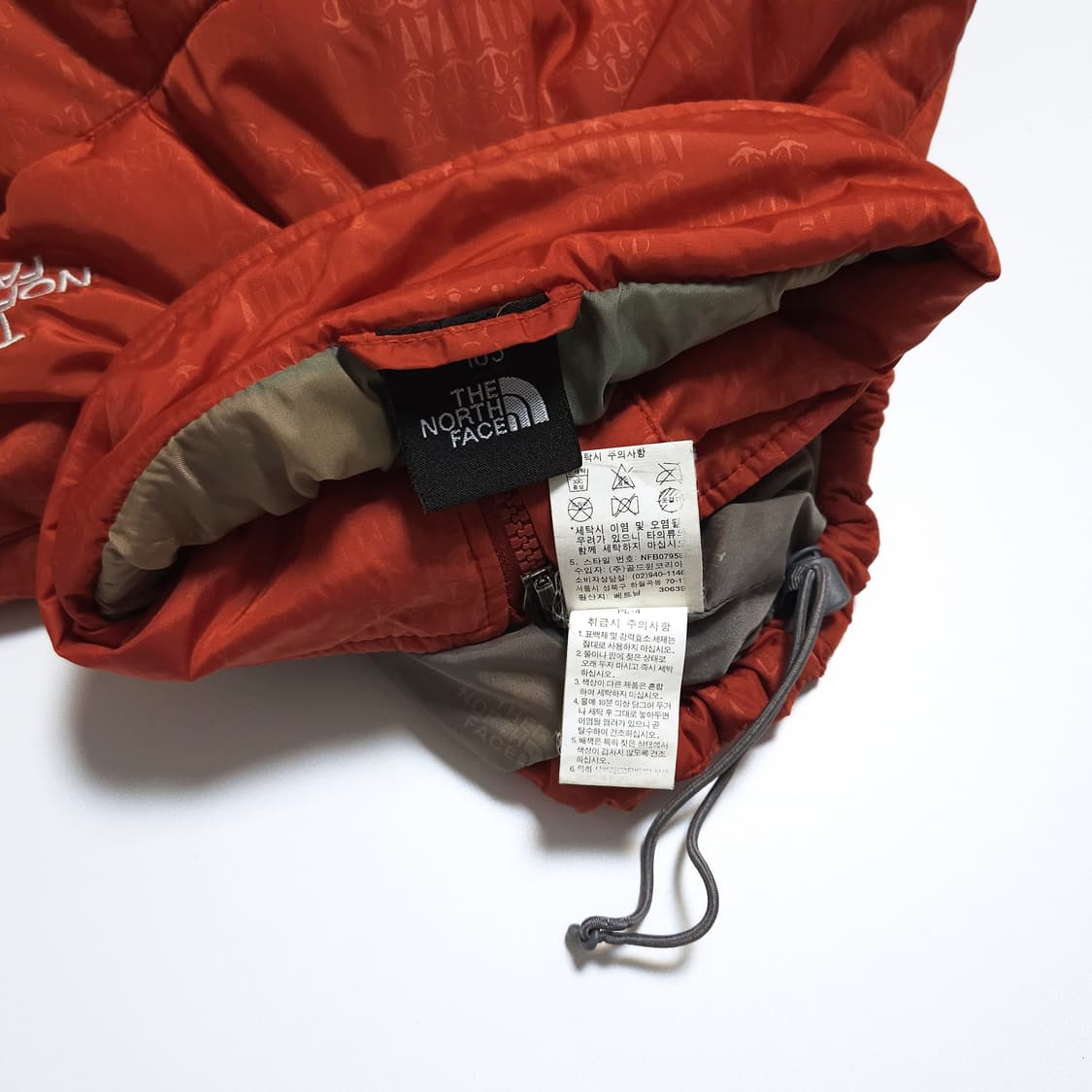 노스페이스 패턴 폴리 경량 패딩 자켓 레드 상품이미지6