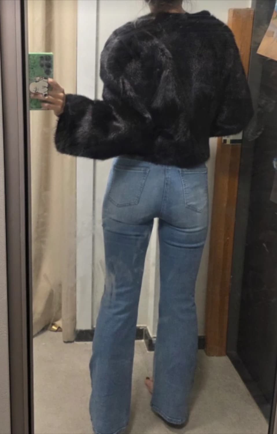 크롭 밍크 코트 F사이즈 상품이미지3