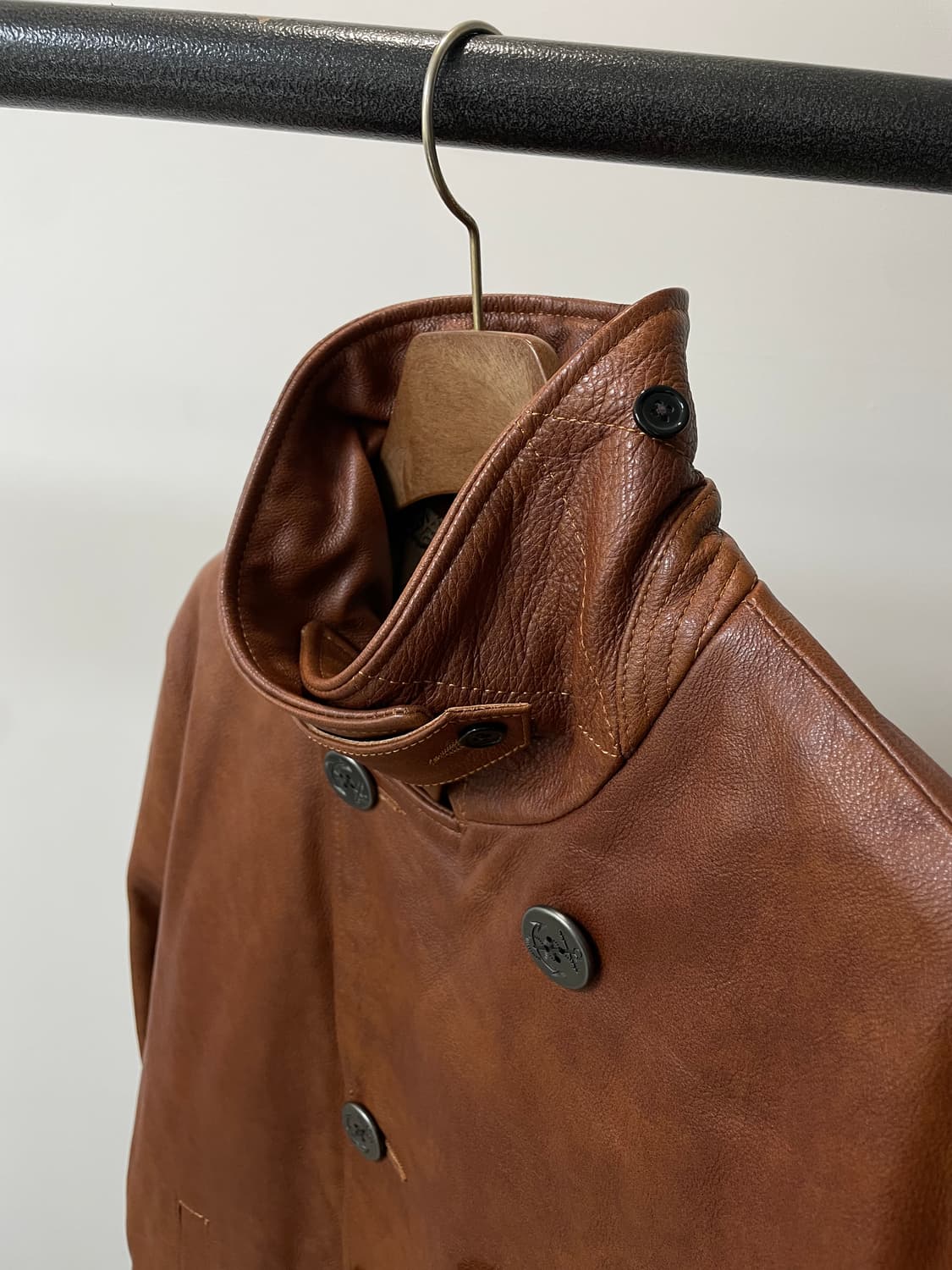 (103~105) Carphey 브라운 레더 피코트 자켓 상품이미지2