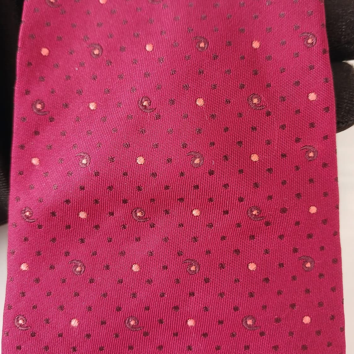 조르지오 아르마니 실크 버건디 패턴 넥타이 9cm A+등급 A19214
 상품이미지6