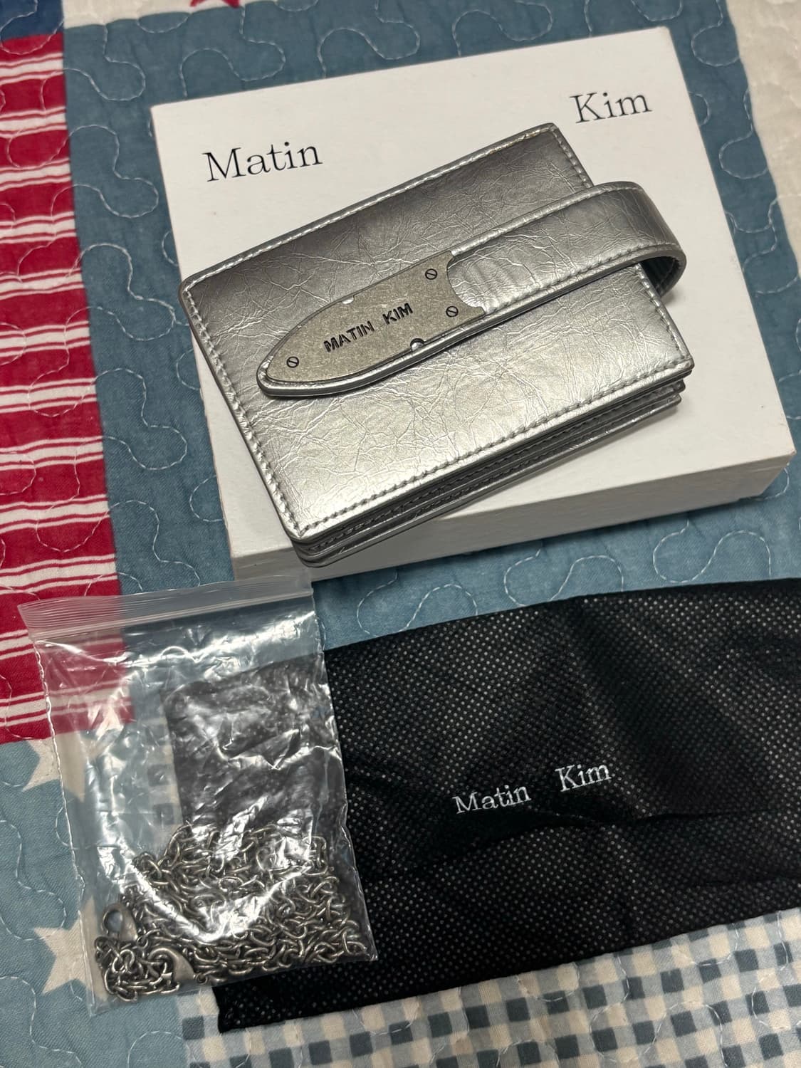 마뗑킴 아코디언 네클리스 지갑 실버 상품이미지1