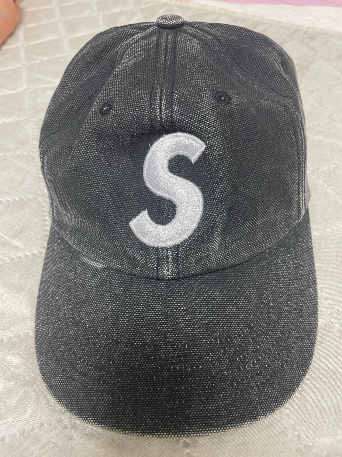 슈프림 피그먼트 캔버스 S 로고 6-패널 캡 블랙 - 23SS 상품이미지5