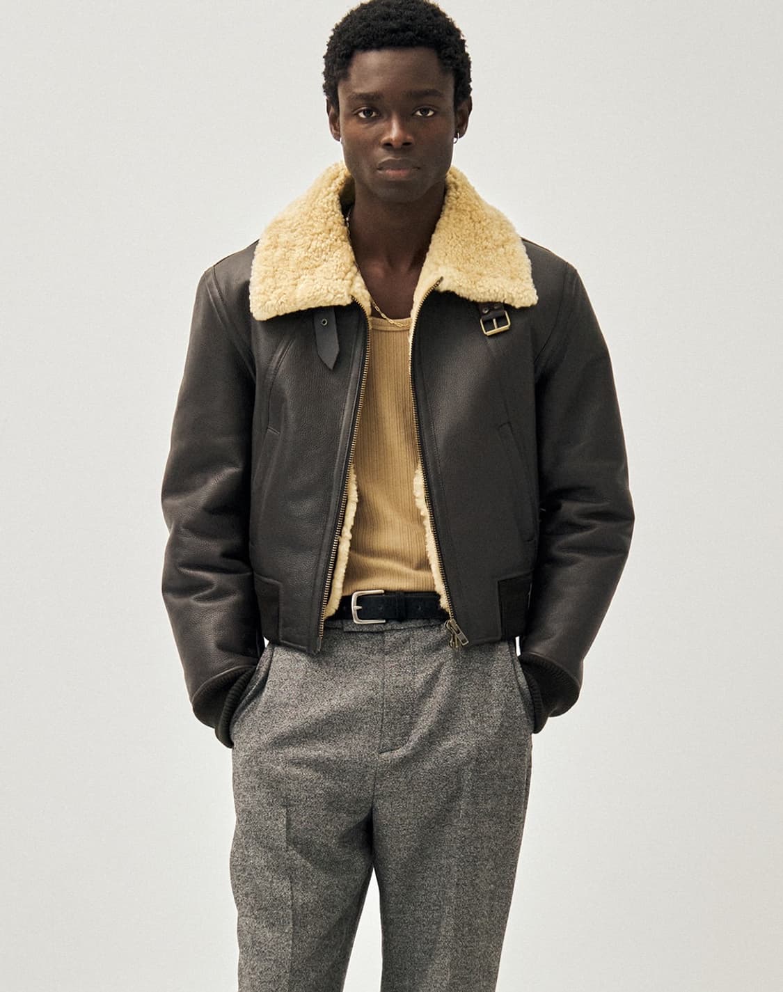 48 노이어 kkst 깡스타일리스트 램스 무스탕 브라운 미개봉 판매 상품이미지1