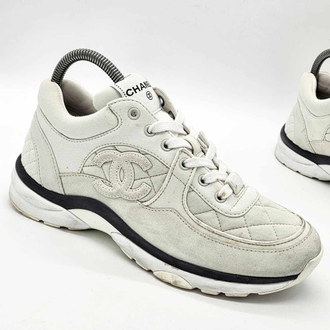  샤넬 우먼스 CC로고 트레이너 스니커즈 라이트 그레이 (37 1/2)  상품이미지5