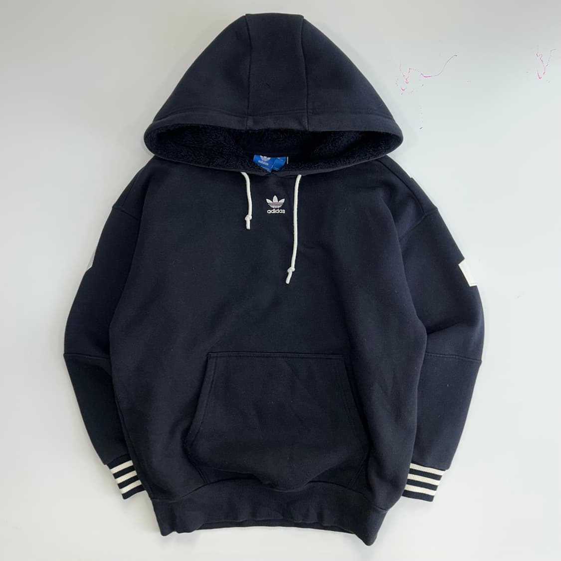 Adidas 아디다스 파이어로고 백 포인트 네이비 후드티 상품이미지3