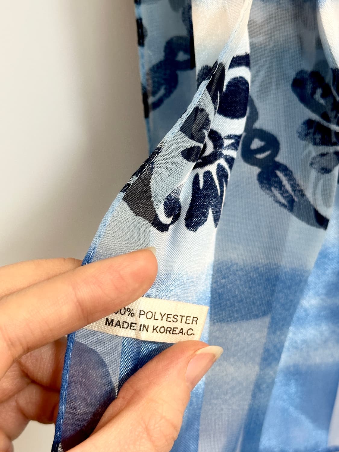 오션블루 패턴 빈티지 스카프 상품이미지6