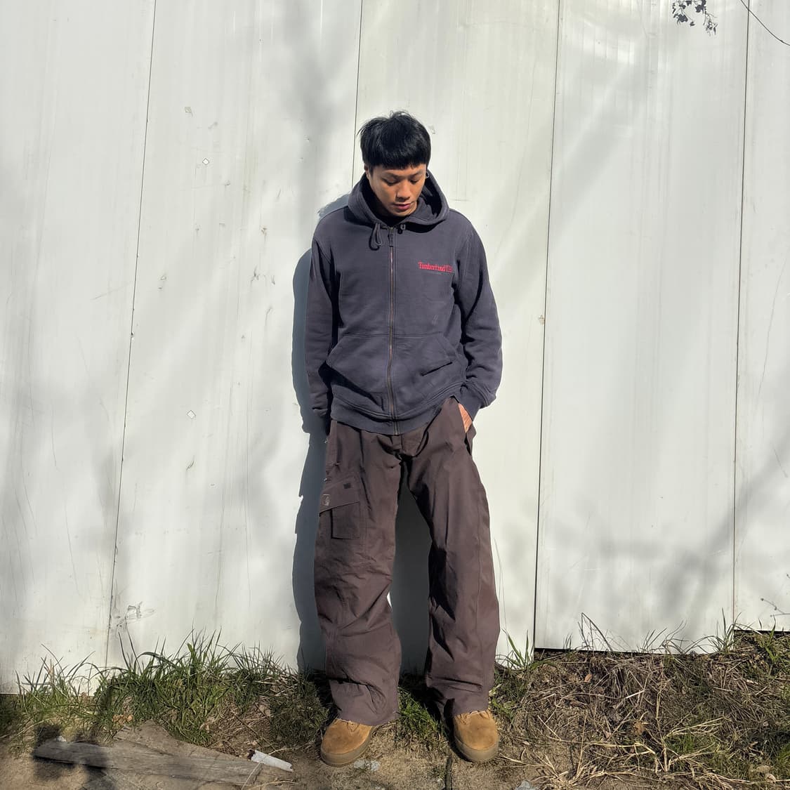 팀버랜드 빈티지 레드 로고 네이비 후드 집업 상품이미지2