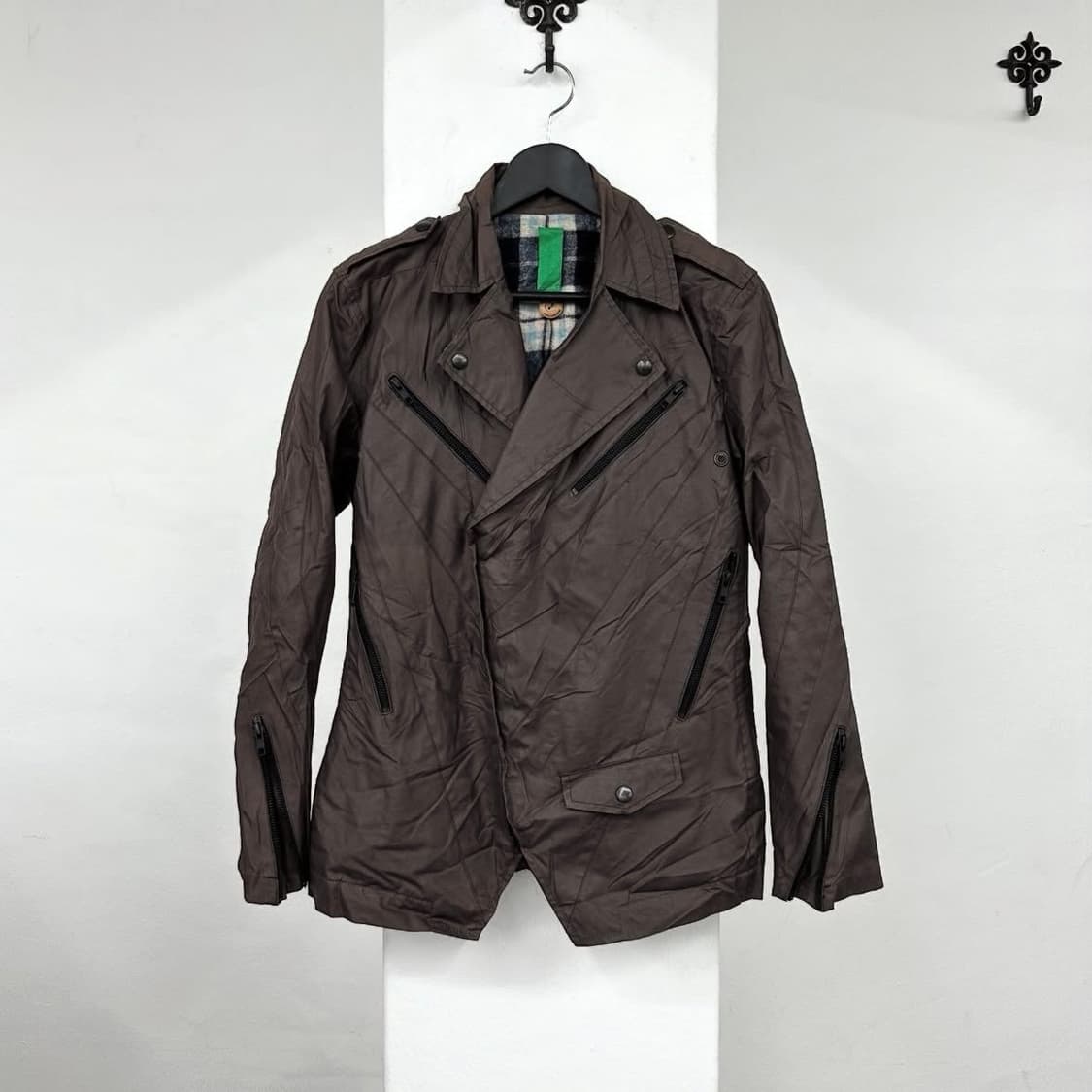 Deep brown rider zip jacket 상품이미지1