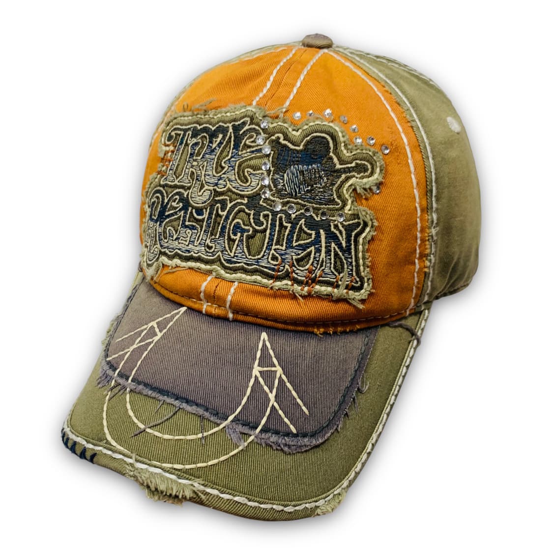 트루 릴리전 y2k 스터드 빅로고 레어 볼캡 상품이미지1