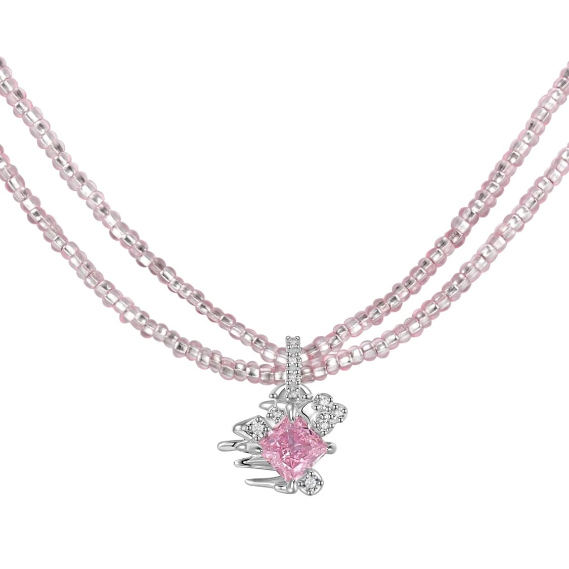 위민 비즈목걸이 핑크 yvmin 상품이미지2