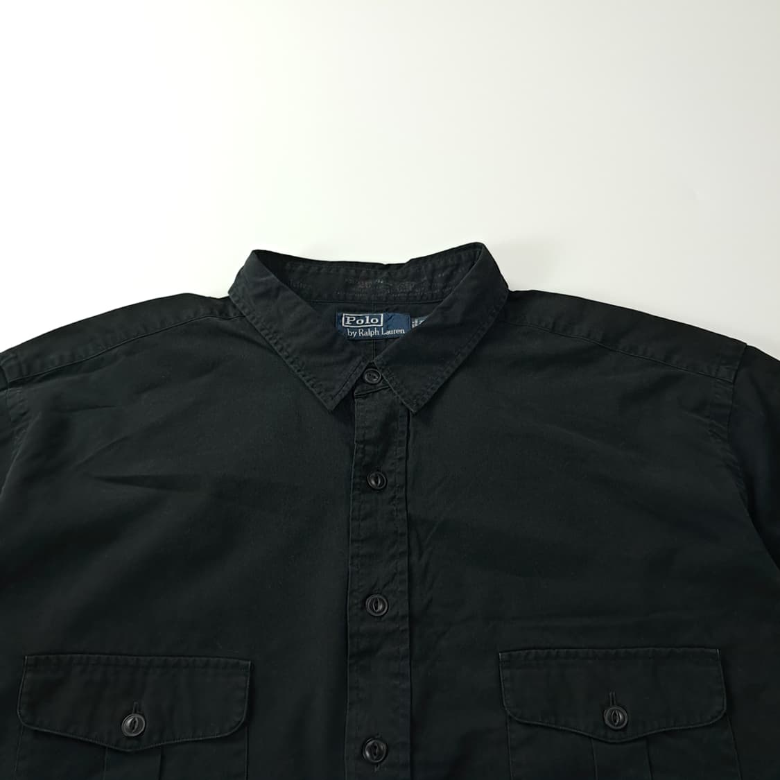 CK454 2XB 폴로 90s 블랙 반팔 워크 셔츠 남방 상품이미지2