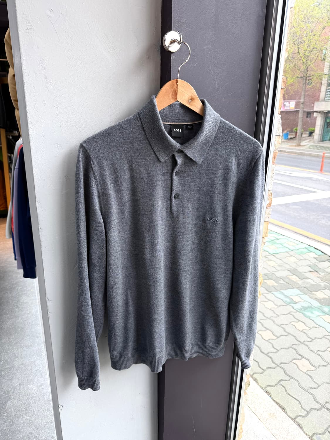 M/ 휴고보스 블랙라벨 로고 인터로크 폴로니트 상품이미지3