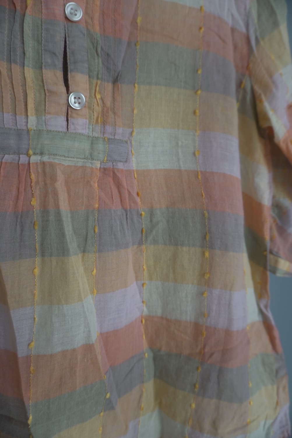 오렌지 린넨 블라우스 상품이미지3