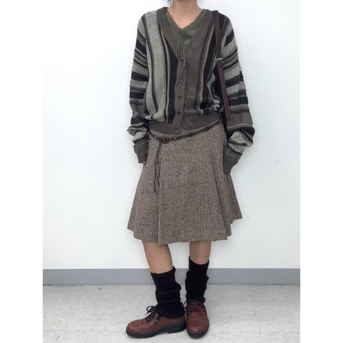 빈티지 브라운 가디건 상품이미지2