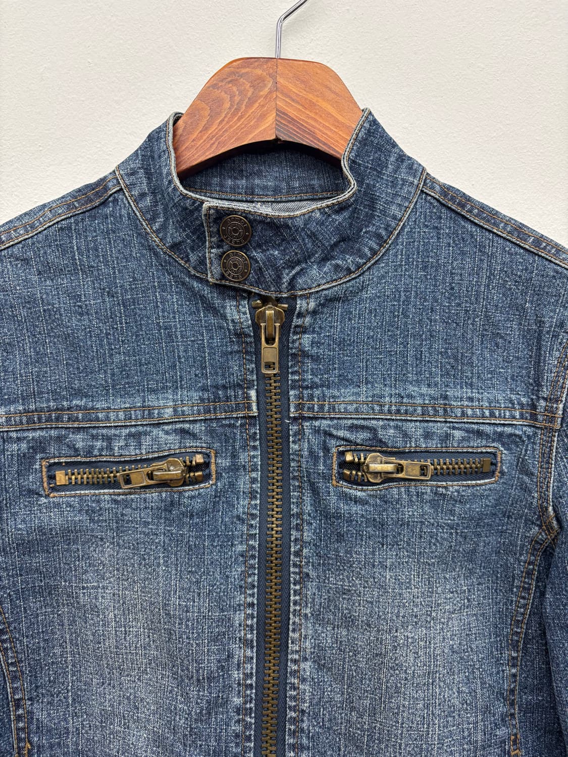 armor jeans 하이넥 데님 자켓 상품이미지4