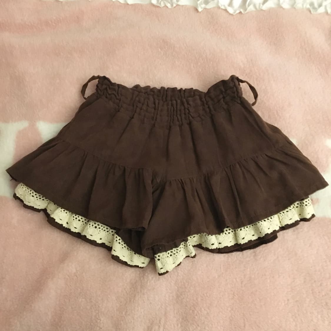 빈티지 라떼갸루 초코 브라운 레이스 큐롯 스커트 히메갸루 상품이미지1