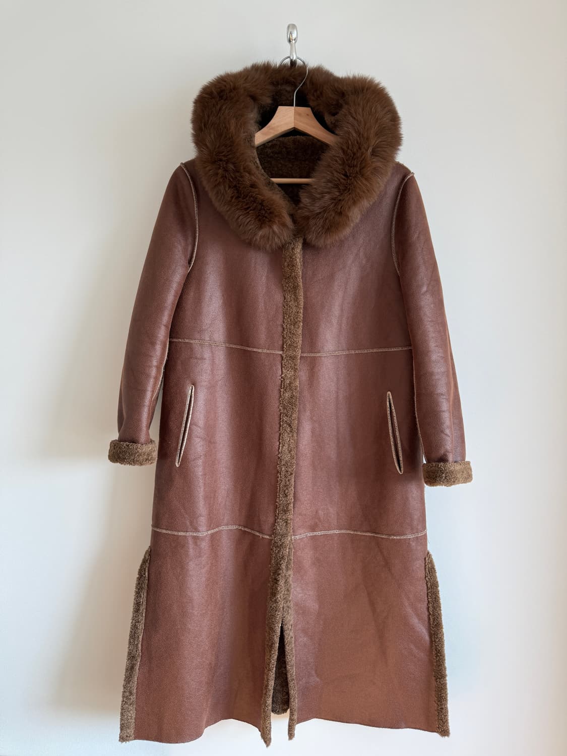 Pre owned 롱 코트 무스탕 상품이미지2