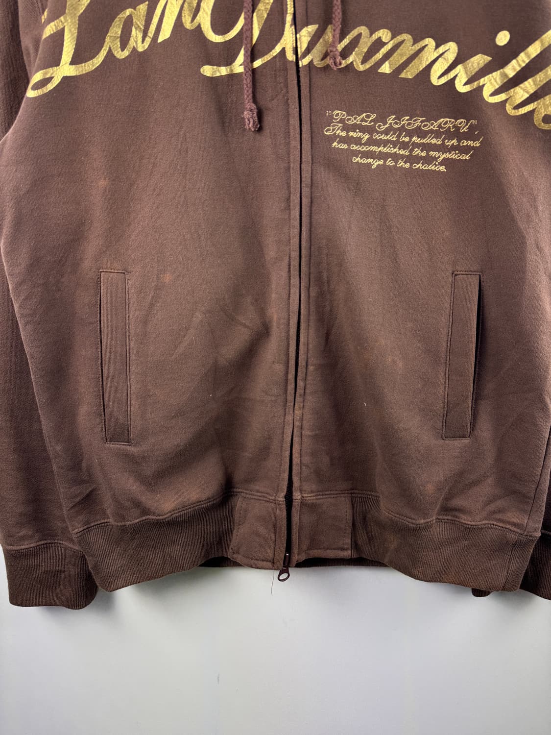 JPN Y2K 프린팅 브라운 후드집업1746 상품이미지4