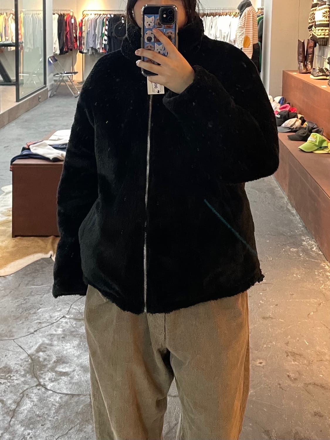 라퍼지스토어 블랙 리버시블 퍼 자켓 H283 상품이미지2